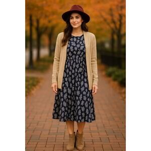 Croft & Barrow Blue MIDI Dress Size M